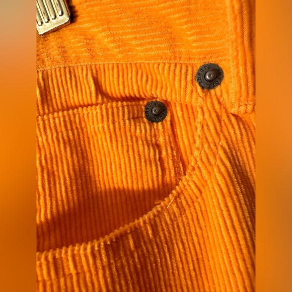 THEORY 6 VINTAGE Wilma Corduroy Straight Leg Crops Mid Rise FALL Autumn Gold - Picture 10 of 13